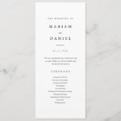 Elegant minimalistisch zwart-withuwelijk programma (Voorkant)