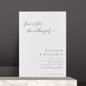 Elegant minimalistisch zwart witscript bruiloft RS Kaart