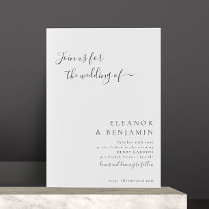 Elegant minimalistisch zwart witscript bruiloft RS Kaart