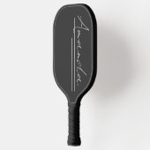 Elegant minimalistisch zwart witscript naam pickleball paddle (Links)