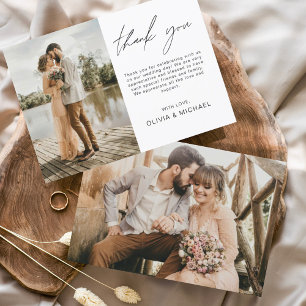 Elegant minimalistische bruiloft Foto Bedankkaart