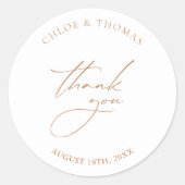Elegant minimalistische bruiloft Hartelijk dank Ronde Sticker (Voorkant)