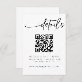 Elegant minimalistische QR-code — Kaart met detail (Voorkant / Achterkant)