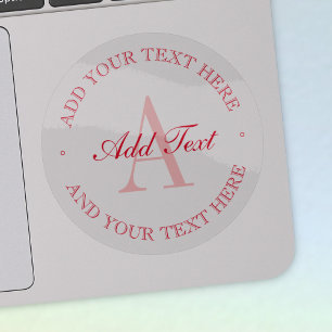 Elegant minimalistische rode bewerkbare tekst tran sticker