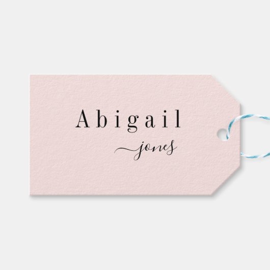 Elegant minimalistische scriptnaam op maat cadeaulabel (Voorkant (Horizontaal))