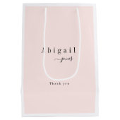 Elegant minimalistische scriptnaam op maat medium cadeauzakje (Achterkant)