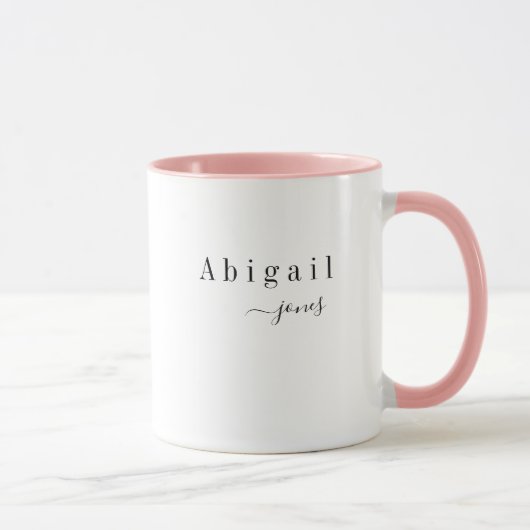 Elegant minimalistische scriptnaam op maat mok (Rechts)