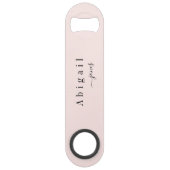 Elegant minimalistische scriptnaam op maat speed flessenopener (Voorkant)