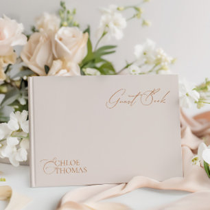 Elegant Minimlaist Pearl Colour Wedding Guest Book Gastenboek