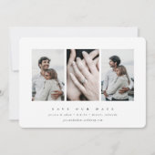 Elegant minimum 3 foto save the date (Voorkant)