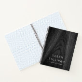 Elegant minimum douanenaam dark wood grain notitieboek (Binnen)