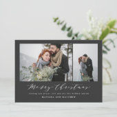 Elegant minimum foto collage kerstscript feestdagenkaart (Staand voorkant)