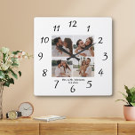 élégant minimum mrs & mr 4 photos collage mariage<br><div class="desc">photos de freepik.com élégant mrs & mr minimal 4 photos collage mariage anniversaire Carré Mur Horloge</div>