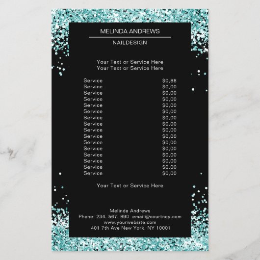 Elegant Mint Beide kanten Flyer (Achterkant)