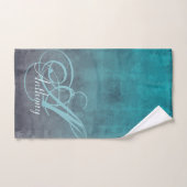 Elegant Mint Blauwgroen Gray rustige monogram Bad Handdoek (Handdoek)