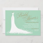 Elegant Mint en Gold Wedding Gown Vrijgezellenfees Kaart (Voorkant)