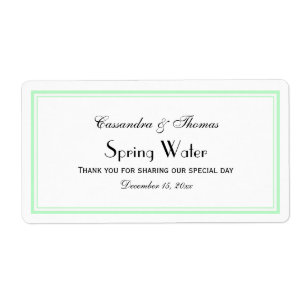 Elegant Mint Framed H Water Fles Label