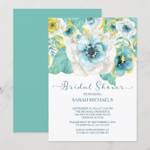 Elegant Mint & Gold Floral Vrijgezellenfeest Kaart
