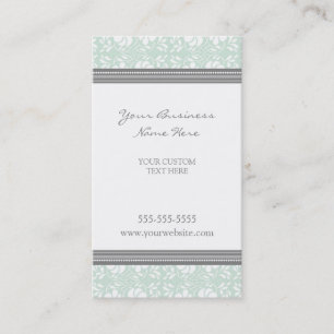 Elegant Mint Gray Damask Visitekaartjes