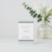Elegant Mint Gray Damask Visitekaartjes (Staand voorkant)