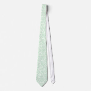 Elegant Mint-Green 2 Floral Damaskers Stropdas