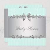 Elegant Mint Green Baby shower Kaart (Voorkant / Achterkant)