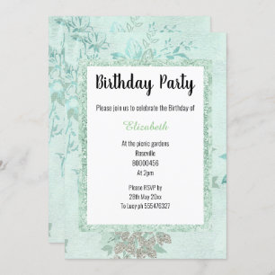 ELEGANT MINT GREEN FLORAL LAYERED BIRTHDAY KAART
