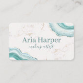 Elegant Mint Green Geode Gold Glitter Agate Visitekaartje (Voorkant)