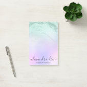 Elegant mint green glitter marble makeup artiest post-it® notes (Kantoor)
