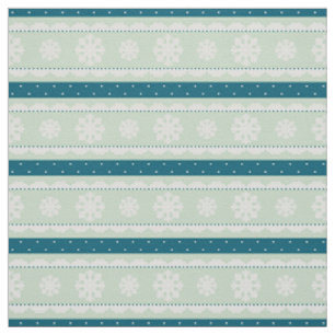 Elegant Mint Green-kerstsnowflakes design Stof