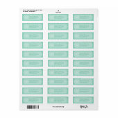 Elegant mint Green Quatrefoil Monogram met naam Etiket (Full Sheet)
