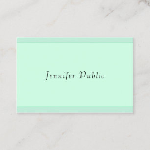 Elegant Mint Green Script Monogram Sjabloon Modern Visitekaartje