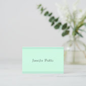 Elegant Mint Green Script Monogram Sjabloon Modern Visitekaartje (Staand voorkant)