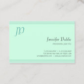 Elegant Mint Green Script Monogram Sjabloon Modern Visitekaartje (Achterkant)