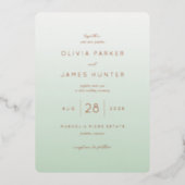 Elegant Mint Green Wedding Invitations (Recto)