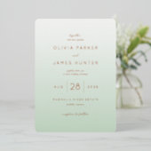 Elegant Mint Green Wedding Invitations (Debout devant)