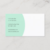 Elegant Mint Green White Custom Sjabloon Moderne Visitekaartje (Achterkant)