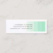 Elegant Mint Green White Handwriting Script Modern Mini Visitekaartje (Achterkant)