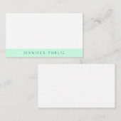 Elegant Mint Green White Modern Simple Sjabloon (Voorkant / Achterkant)