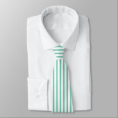 Elegant Mint-Green & White Stripes Pattern Stropdas (Gebonden)