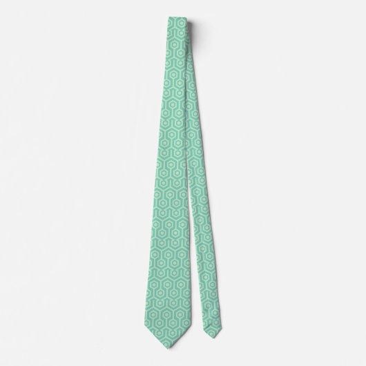 Elegant Mint-Groen Tones Geometric Pattern Stropdas (Voorkant)