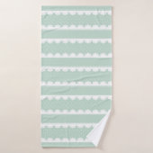 Elegant Mint Groen Wit Lace Gestreept Patroon Badhanddoek (Badhanddoek)