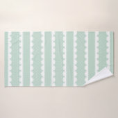 Elegant Mint Groen Wit Lace Gestreept Patroon Badhanddoek (Badhanddoek)