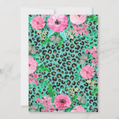 Elegant Mint Leopard Print en Floral Design Kaart (Achterkant)