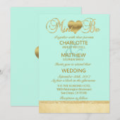 Elegant MINT VOOR Gold Modern Wedding Invitation Kaart (Voorkant / Achterkant)