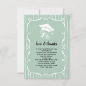 Elegant Mint White Afstuderen Hartelijk dank Kaart (Voorkant)