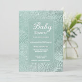 Elegant mintgroen glitter palmboom Baby shower Kaart (Staand voorkant)