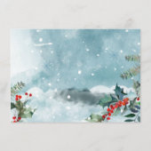 Élégant Mistletoe de Noël Moving Faire-part (Dos)