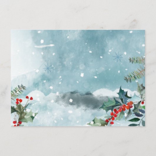 Élégant Mistletoe de Noël Moving Faire-part (Dos)