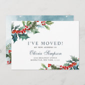 Élégant Mistletoe de Noël Moving Faire-part (Devant / Derrière)